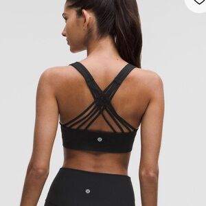 Lululemon FlexyFlex Strappy Yoga Bra Black Like a Cloud Energy A-C L/XL 10 12